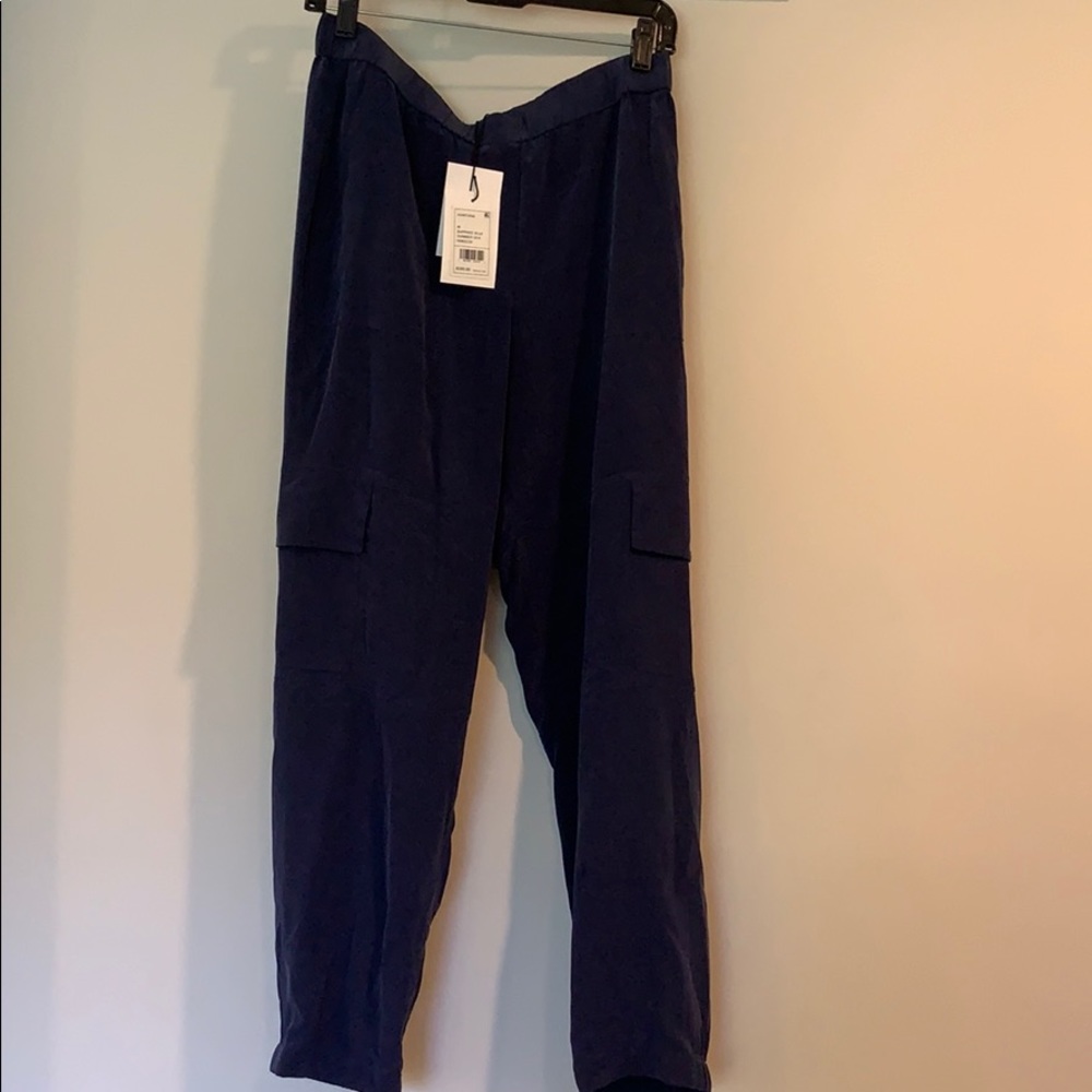 Vince, sapphire blue summer silk pants, M, NWT